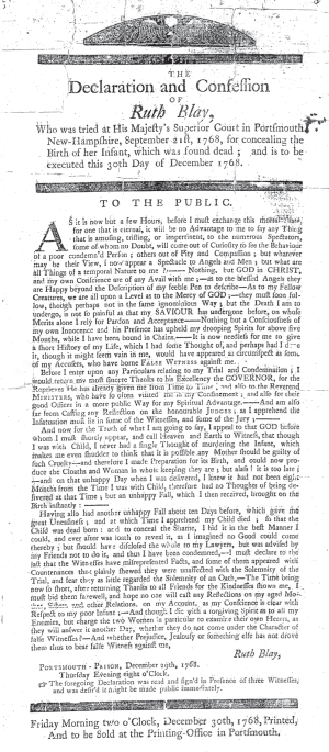 Hanging Ruth Blay: An Eighteenth-Century New Hampshire Tragedy by ...